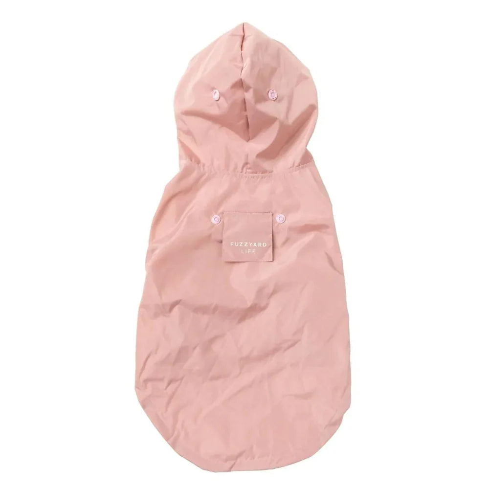 FuzzYard Life Dog Raincoat – Sophisticated Waterproof Coat (Soft Blush)