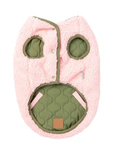 Load image into Gallery viewer, FuzzYard Nara Reversible Dog Jacket – Sherpa &amp; Quilted 2-in-1 Coat (Pink)
