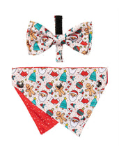 Load image into Gallery viewer, FuzzYard Tinsel Time Bow Tie &amp; Bandana Set
