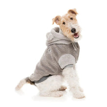 Load image into Gallery viewer, FuzzYard Winnie Hoodie – Grey - Cosy Dog Hoodie with Teddy Ears
