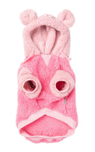 Load image into Gallery viewer, FuzzYard Winnie Hoodie – Pink  Cosy Dog Hoodie with Teddy Ears

