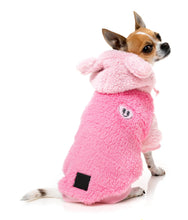 Load image into Gallery viewer, FuzzYard Winnie Hoodie – Pink  Cosy Dog Hoodie with Teddy Ears
