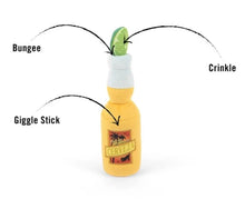 Load image into Gallery viewer, P.L.A.Y Canine Cerveza dog toy with giggle stick bungee and crinkle features

