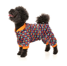 Load image into Gallery viewer, Dog wearing Fuzzyard Be My Ghoul Pyjamas, featuring a button-up front and cute Halloween-themed pattern. Perfect for festive fun and comfort.
