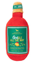 Load image into Gallery viewer, FuzzYard Gin-Gle All The Way Gin Christmas dog toy, plush gin bottle with squeaker.
