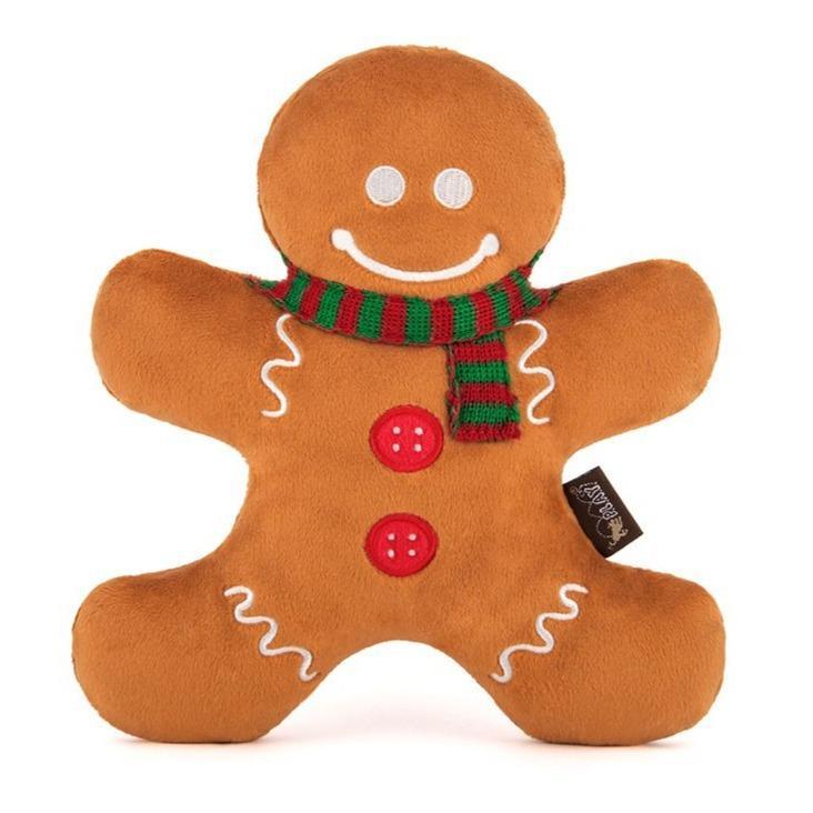 P.L.A.Y Gingerbread man plush dog toy